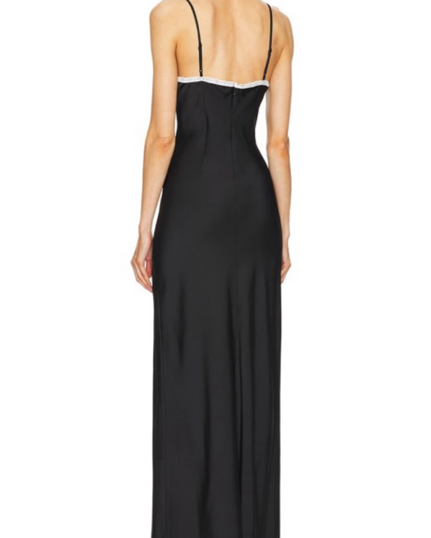 vito dress in black and white Black and White “Vito” Lace Maxi Dress by Ronny Kobo