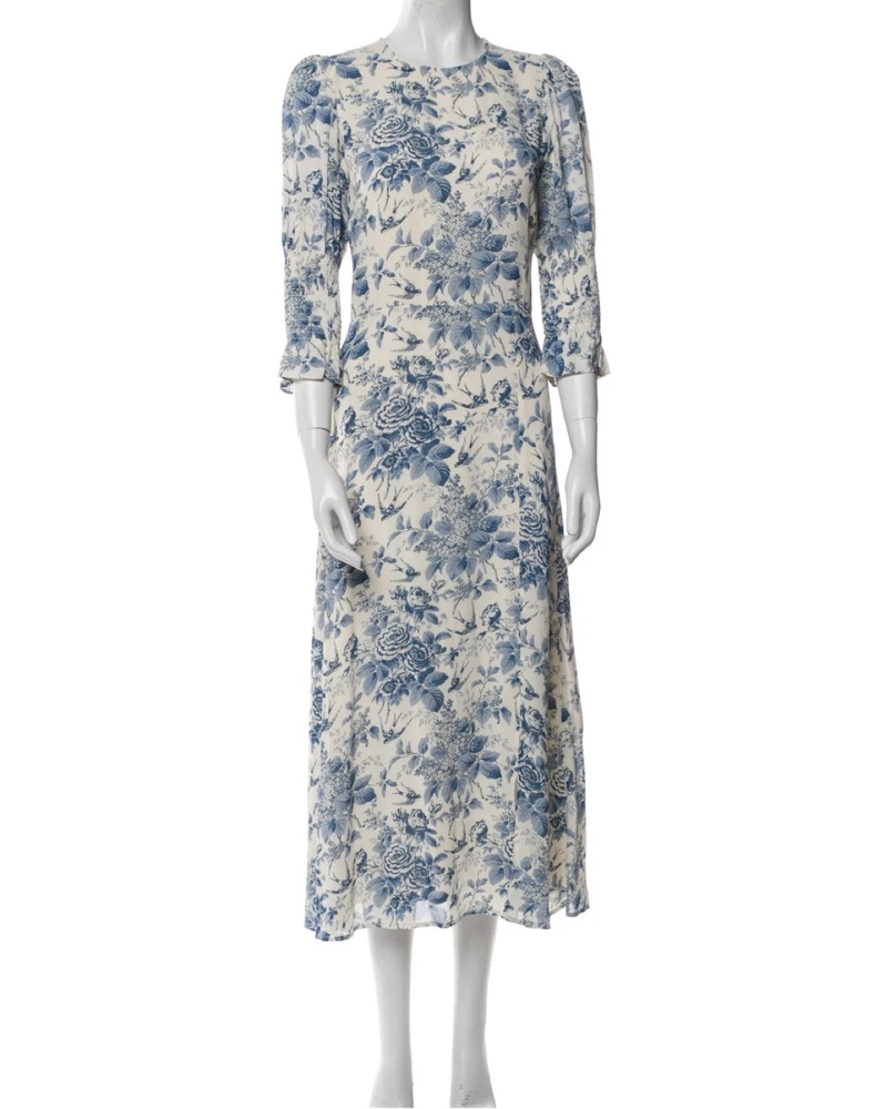 red floral dress Midi Sleeve Length:38 Taffeta dress hi-res stock collection: top-party-picks