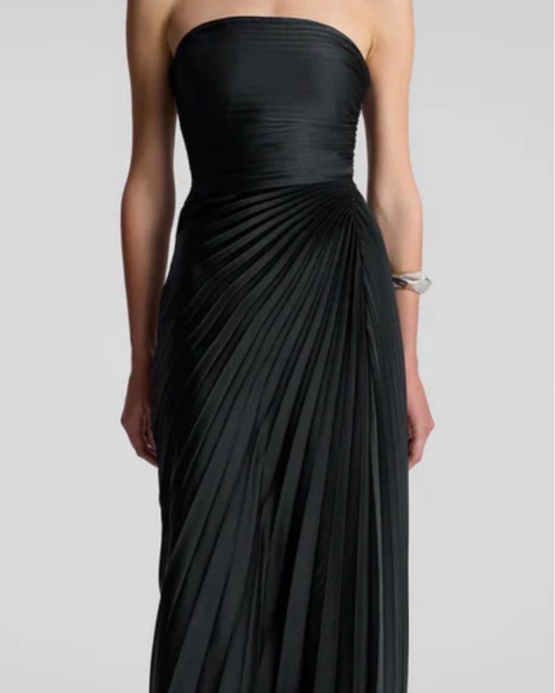 alc bianca strapless pleated maxi dress ALC Bianca Strapless Pleated Maxi Dress by ALC