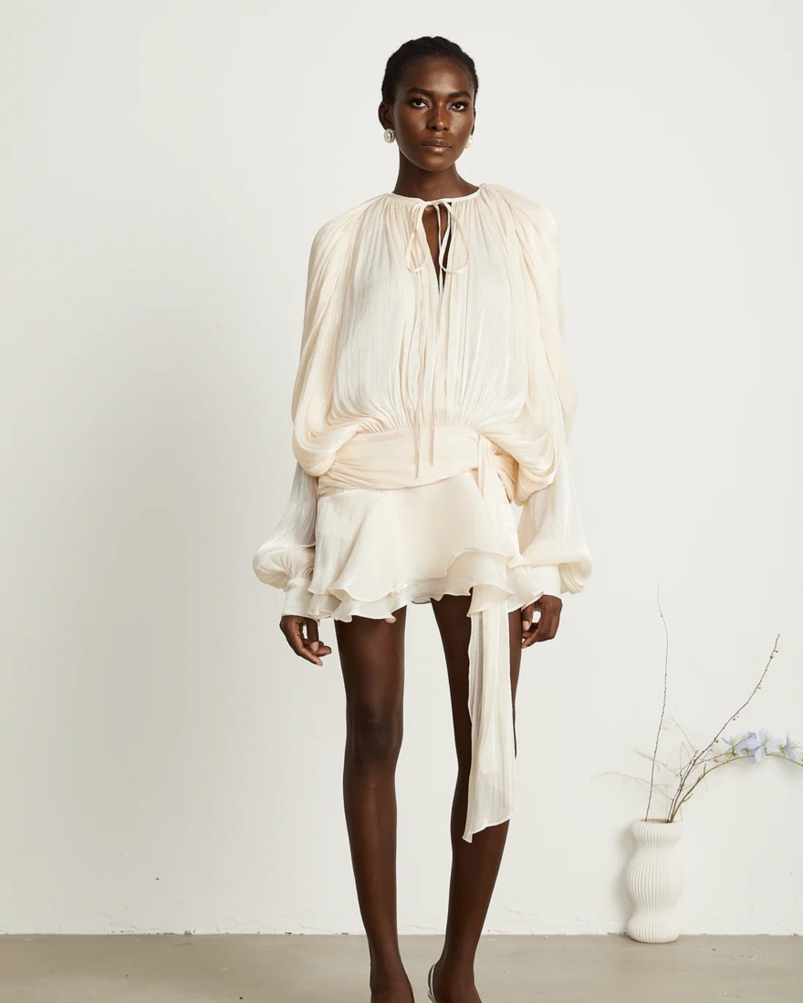 Miss Rosier Draped Dress by Miss Rosier - Pickle