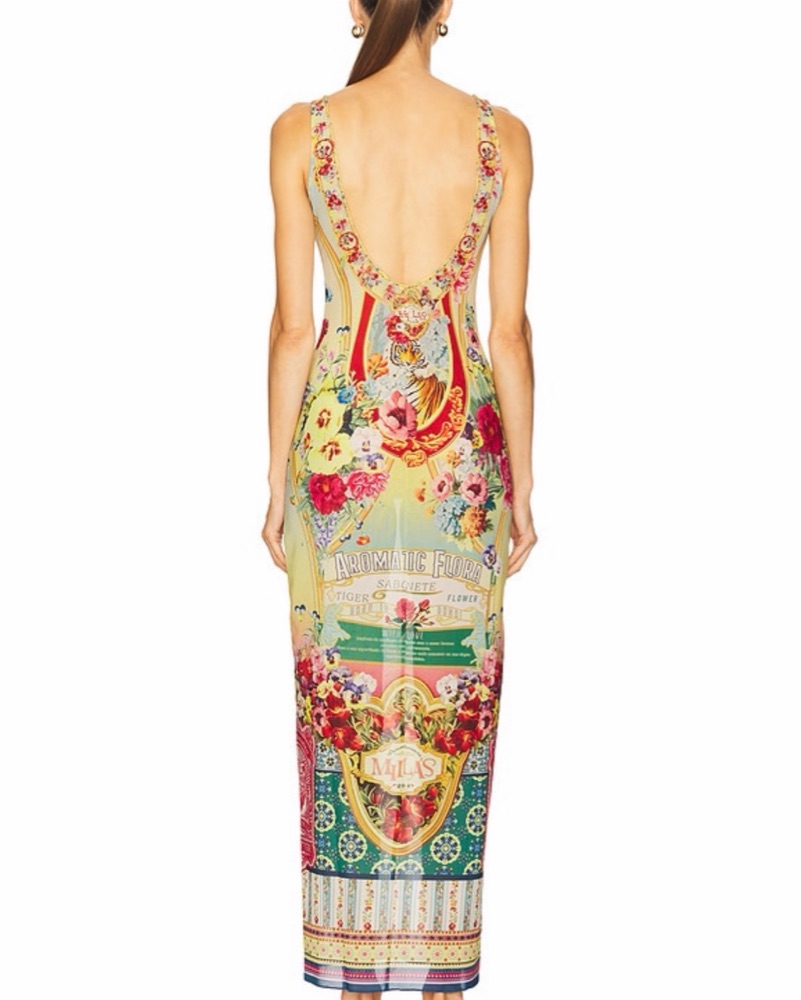 camilla beach shack dress Camilla Square Neck Beach Maxi Dress with Low Back