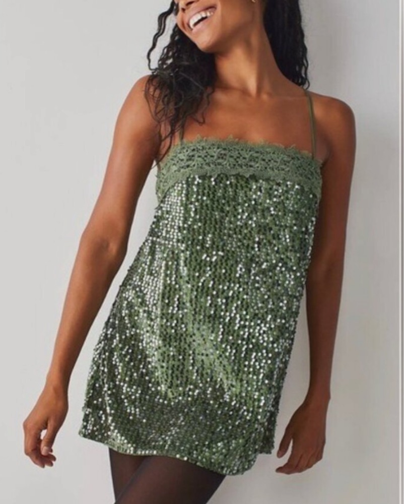 free people green strapless dress The Genevieve Green Plaid Strapless Midi Dress main image 1