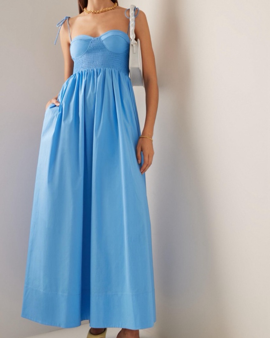 ワンピース STAUD Woman Dress Blue 907291 NVY STAUD Yamila Maxi Dress | Blue | FARFETCH