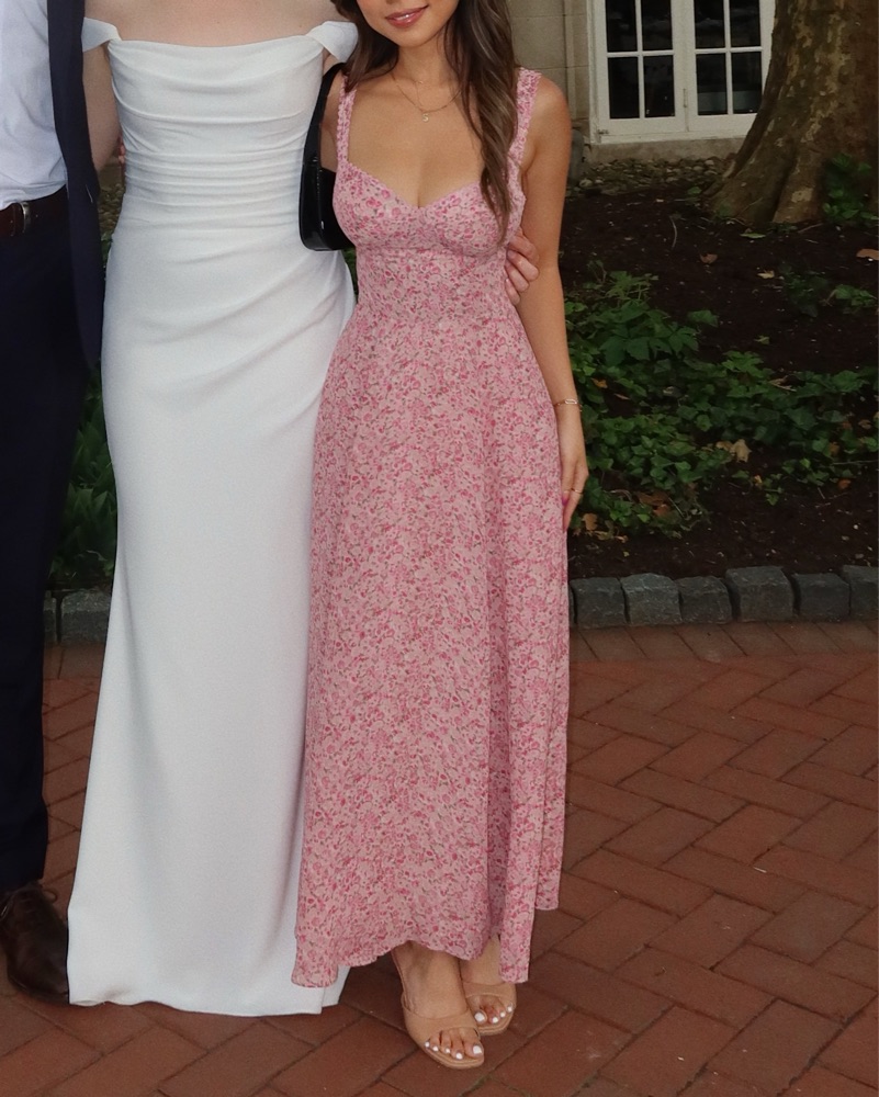 red dresses formal Simple red v neck satin long prom dress red formal dress main image 0