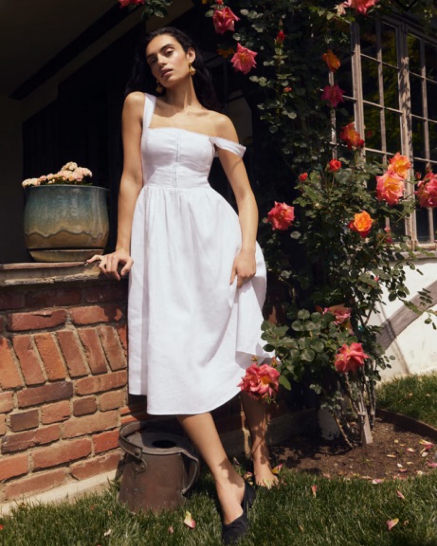 Reformation Tagliatelle Linen Dress by Reformation - Pickle