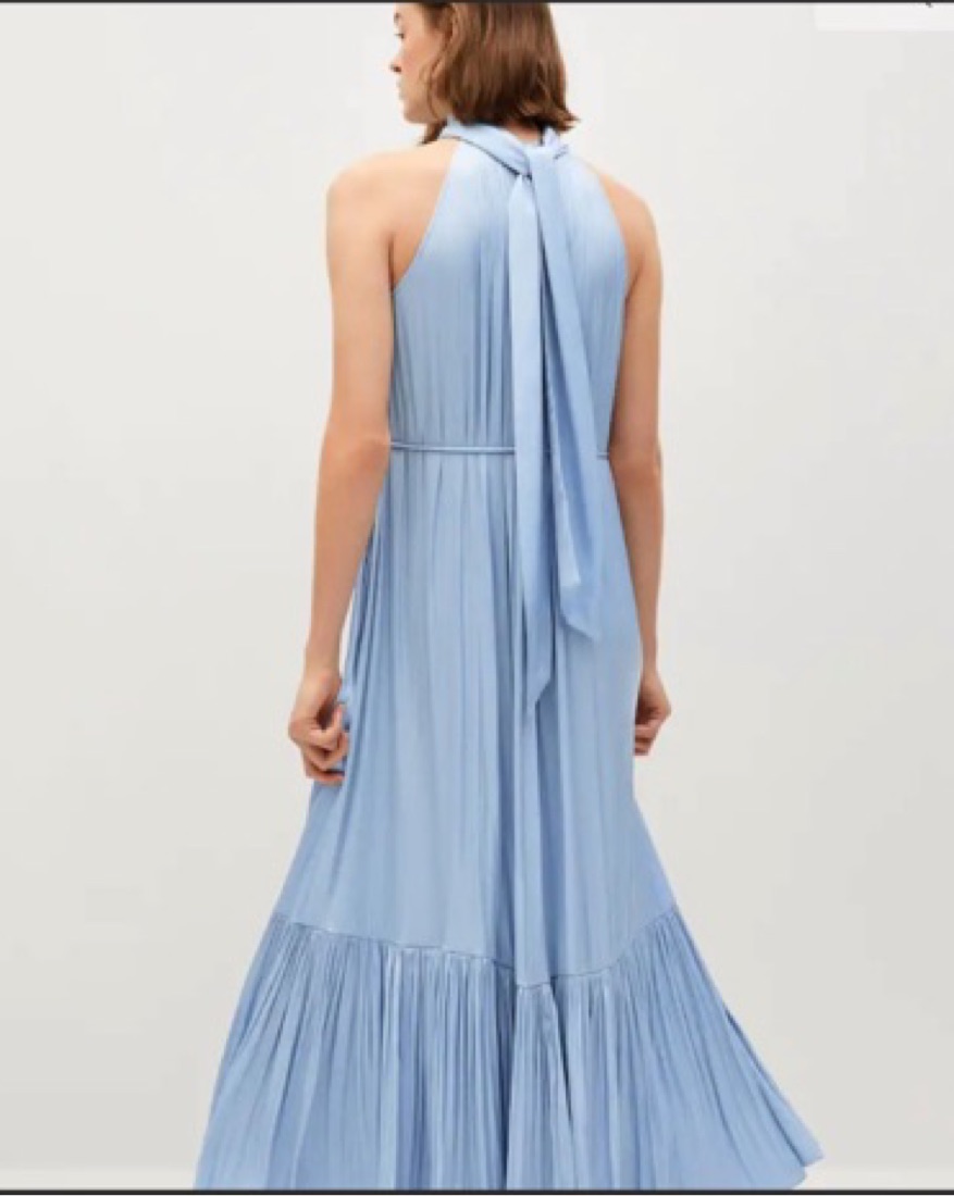 mango pleated satin dress MANGO - Pleated Halter Neck Dress Pastel Green