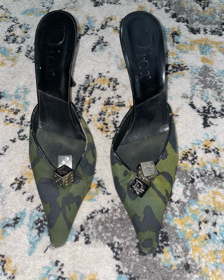 ＊DIOR ディオール＊ GEM MULES Dior Green Gambler Vintage Mule | Pickle