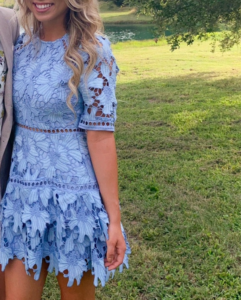 Light Blue Lace Mini Dress by Red Dress Boutique - Pickle