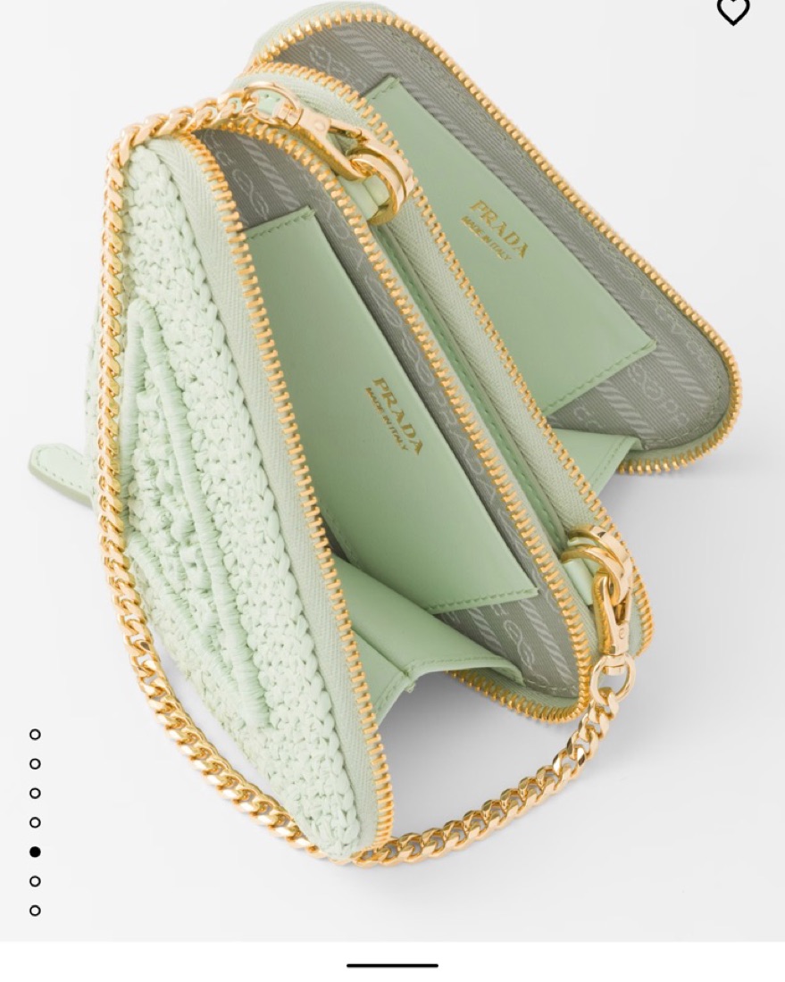 Prada Crochet And Leather Mini-pouch by Prada - Pickle