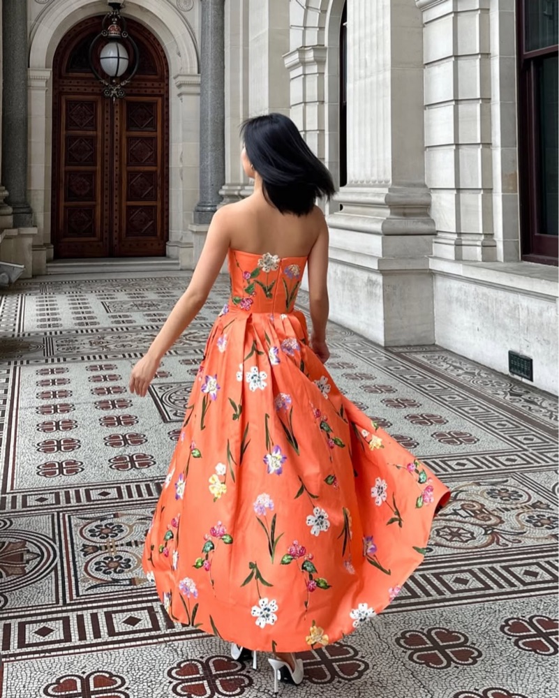 Leo Lin Floral Strapless Lynn Dress by Leo Lin - Pickle