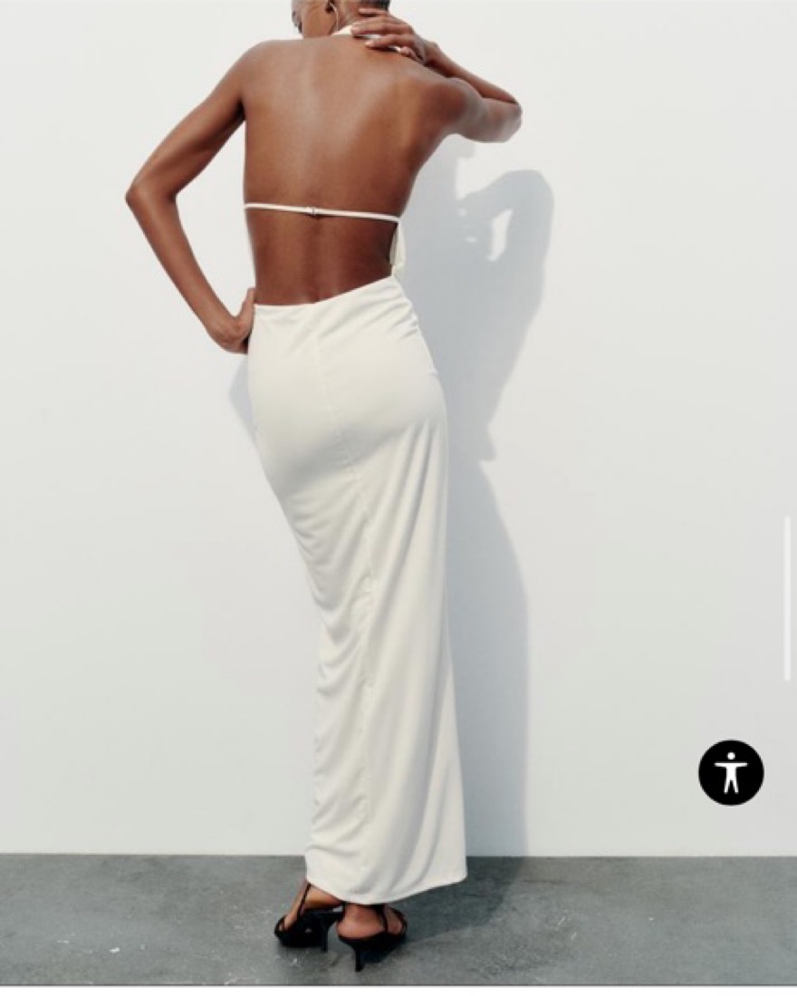 Zara White Draped Halterneck Dress by Zara - Pickle