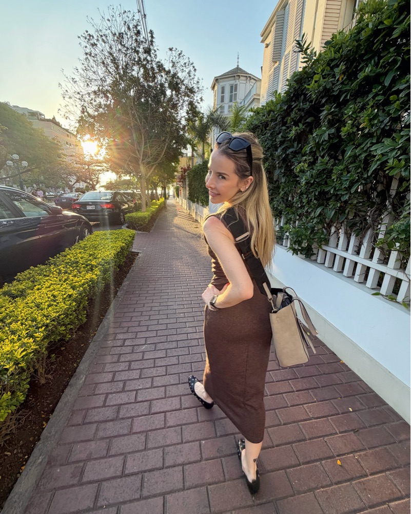Brown Button Midi Dress by Zara - Pickle