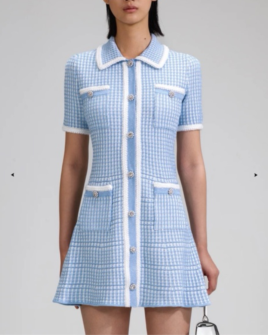 【関税込み】SELF-PORTRAIT ブルー ブークレ ミニドレス self-portrait DRESS ミニドレス - Blue | REVOLVE