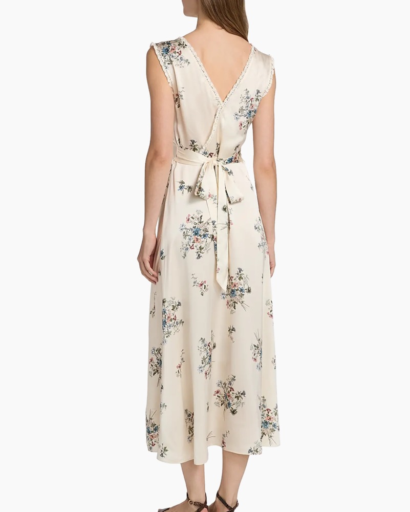 doen tahlia silk dress Doen Tahlia Silk Maxi Dress In Green