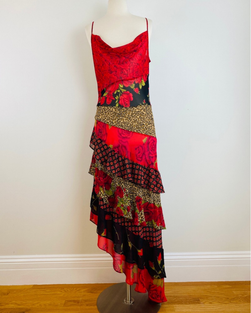 festival rose dress victoria secret Victoria's Secret Vintage Blossom Chiffon Ruffled Maxi Dress