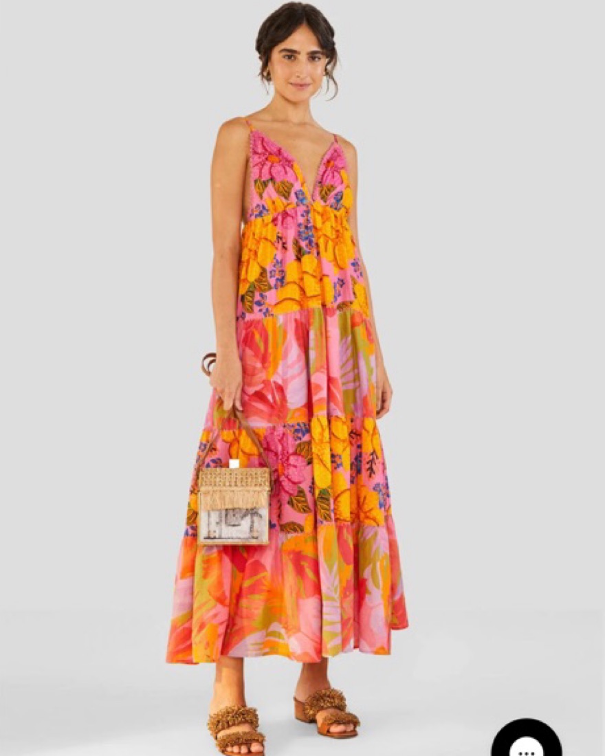 farm rio mixed pink prints maxi dress FARM Rio