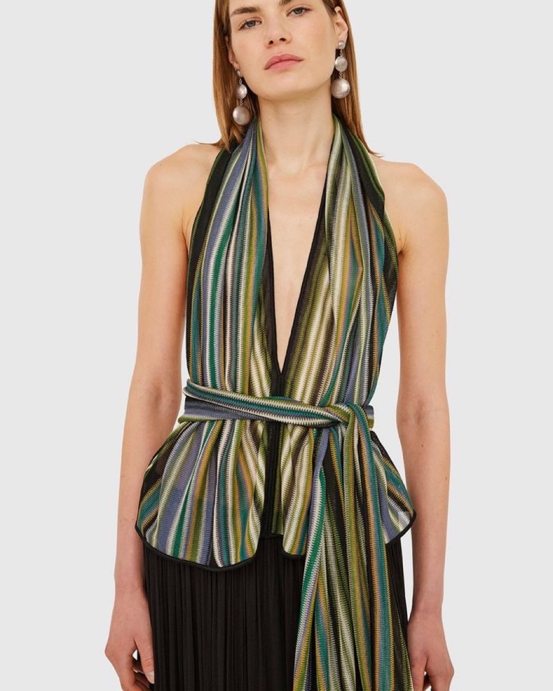 skysea72＊プロフ必読＊　Soft touch Knit Scarf Zig zag wool scarf with fringes