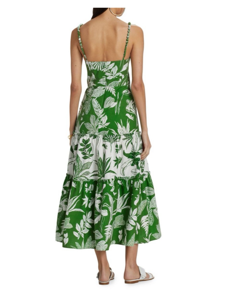 peasant dress midi Shirred Bodice Tiered Peasant Midi Dress