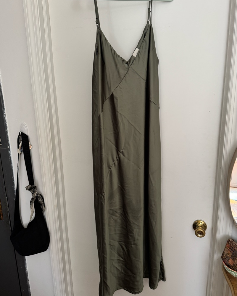 army green slip dress Emerald Mini Slip Dress