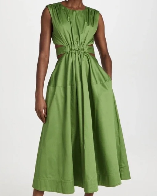 green dress aje Rent Fallingwater Gathered Midi Dress Green by Aje main image 1