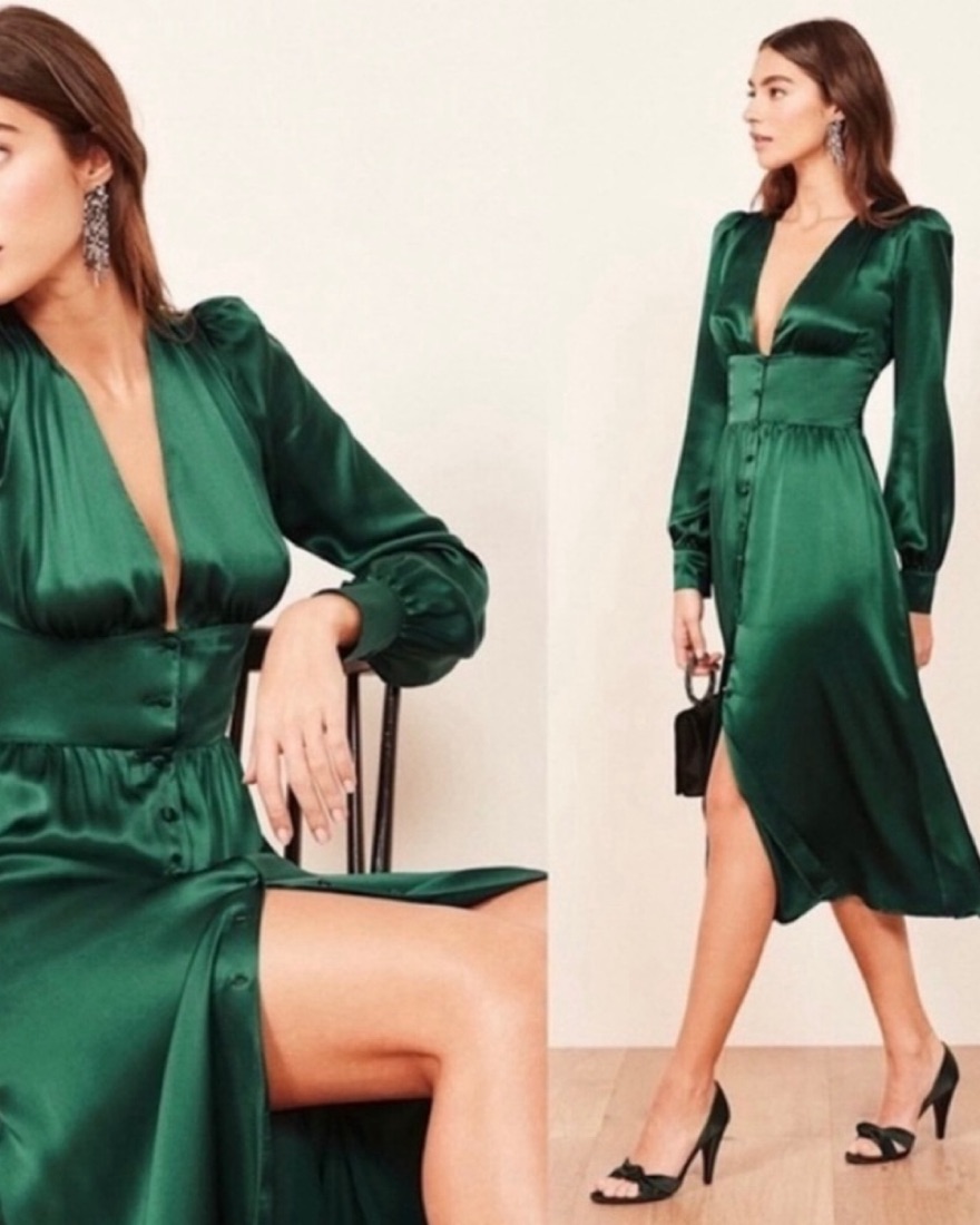 reformation nicola silk midi dress Reformation + Nicola Silk Midi Dress
