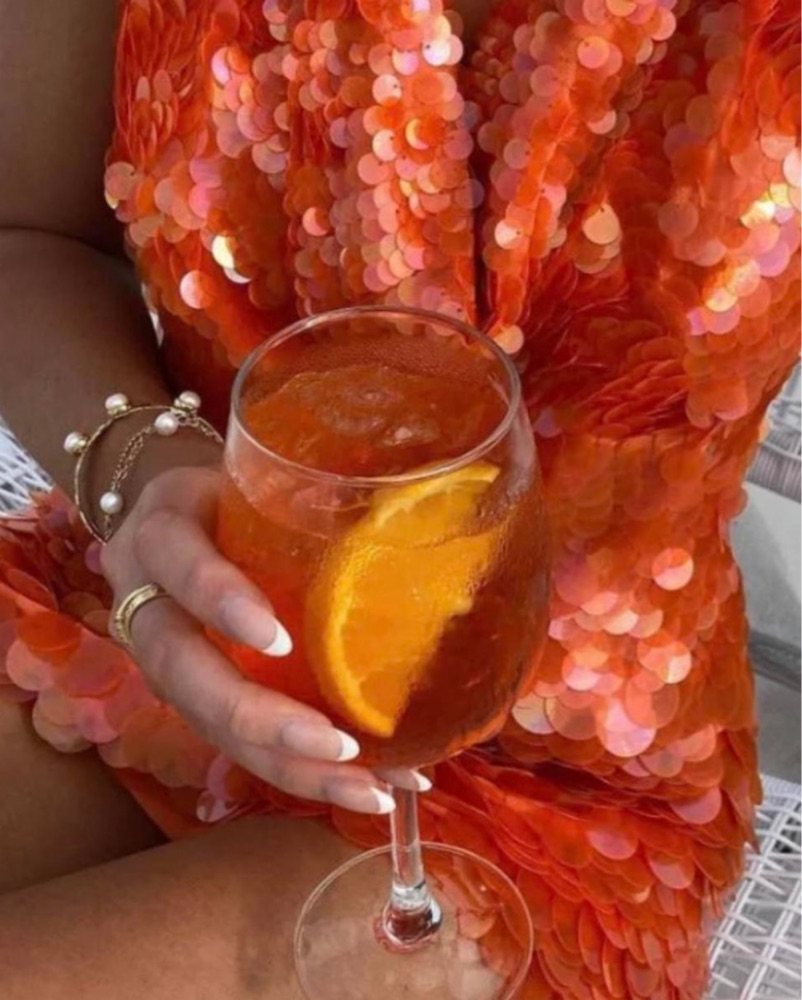 rat and boa orange sequin dress Mini dress