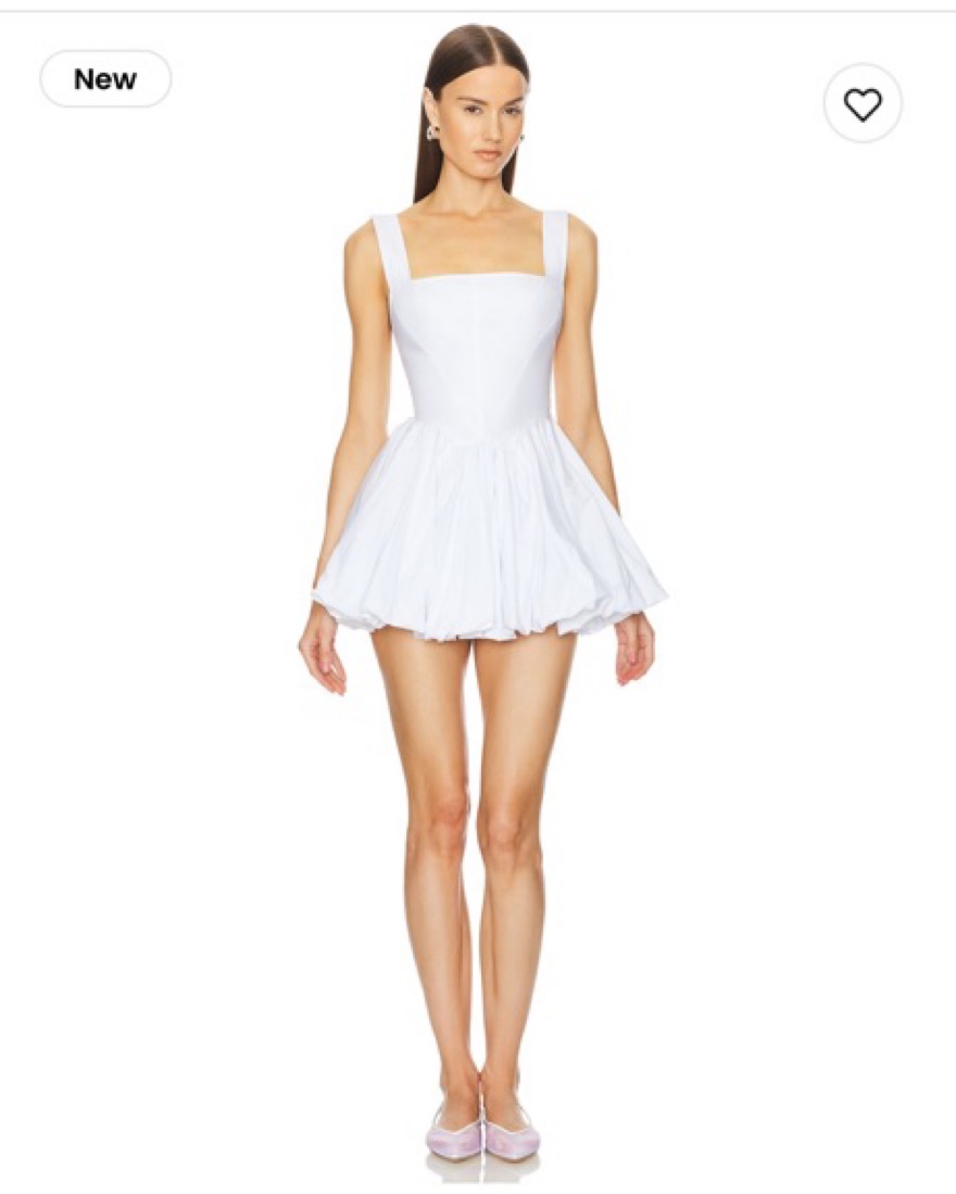 HELSA Poplin Bubble Mini Dress White | Pickle