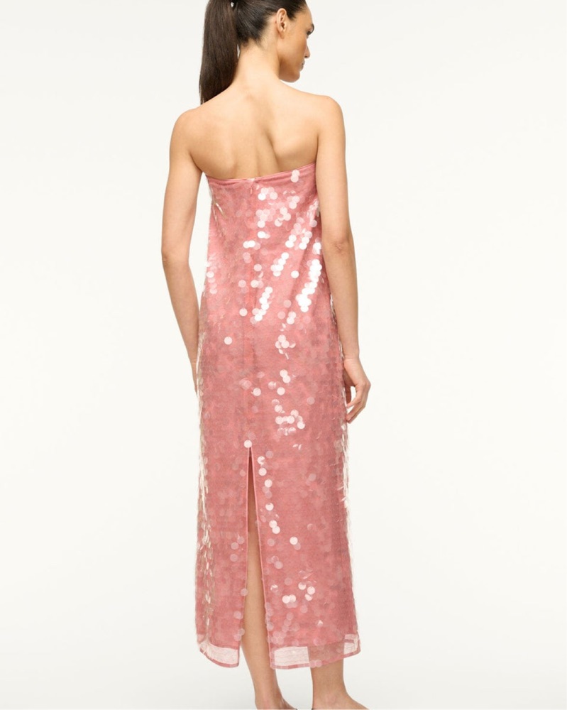 sachin & babi ila stretch satin maxi dress Stretch Satin Long Dress With Wrap-Over Slit And Lace-Up Back