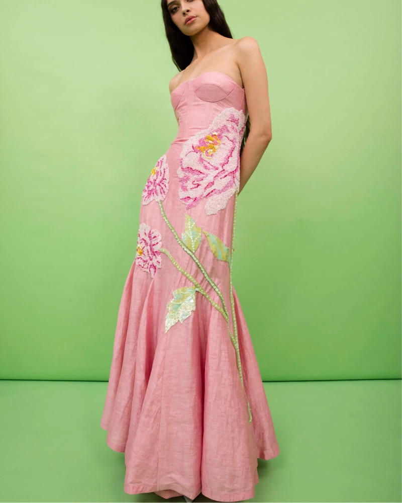 La Fuori Petaleeza Corset Gown by La Fuori - Pickle