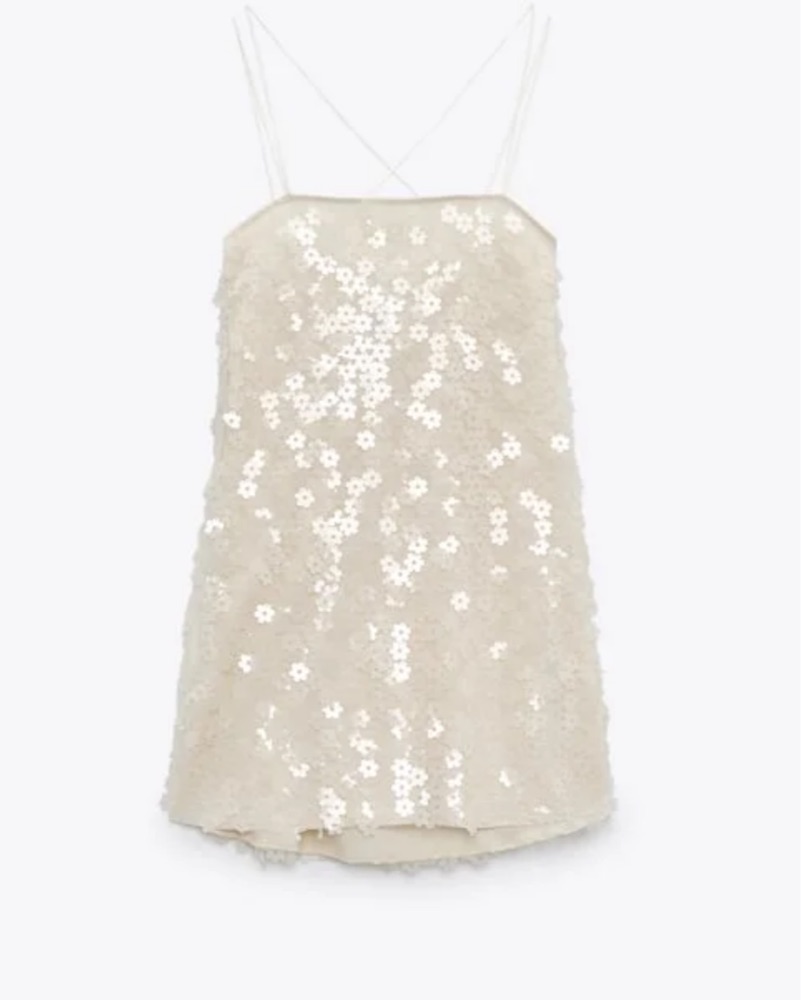 zara floral sequin dress Zara LIMITED EDITION SEQUIN EMBROIDERED DRESS