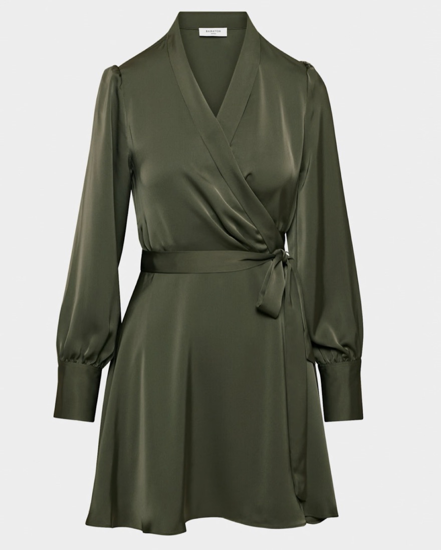 Aritzia Hyde Satin Mini Dress by Babaton - Pickle