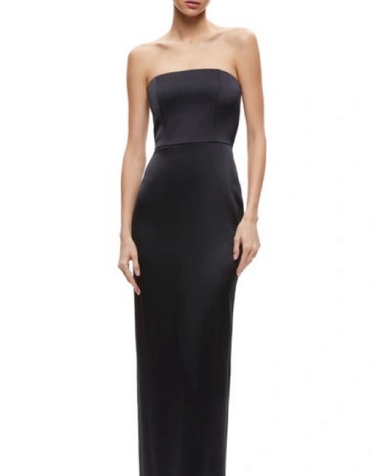 alice and olivia black tie dress NICHOL LACE MAXI DRESS in BLACK
