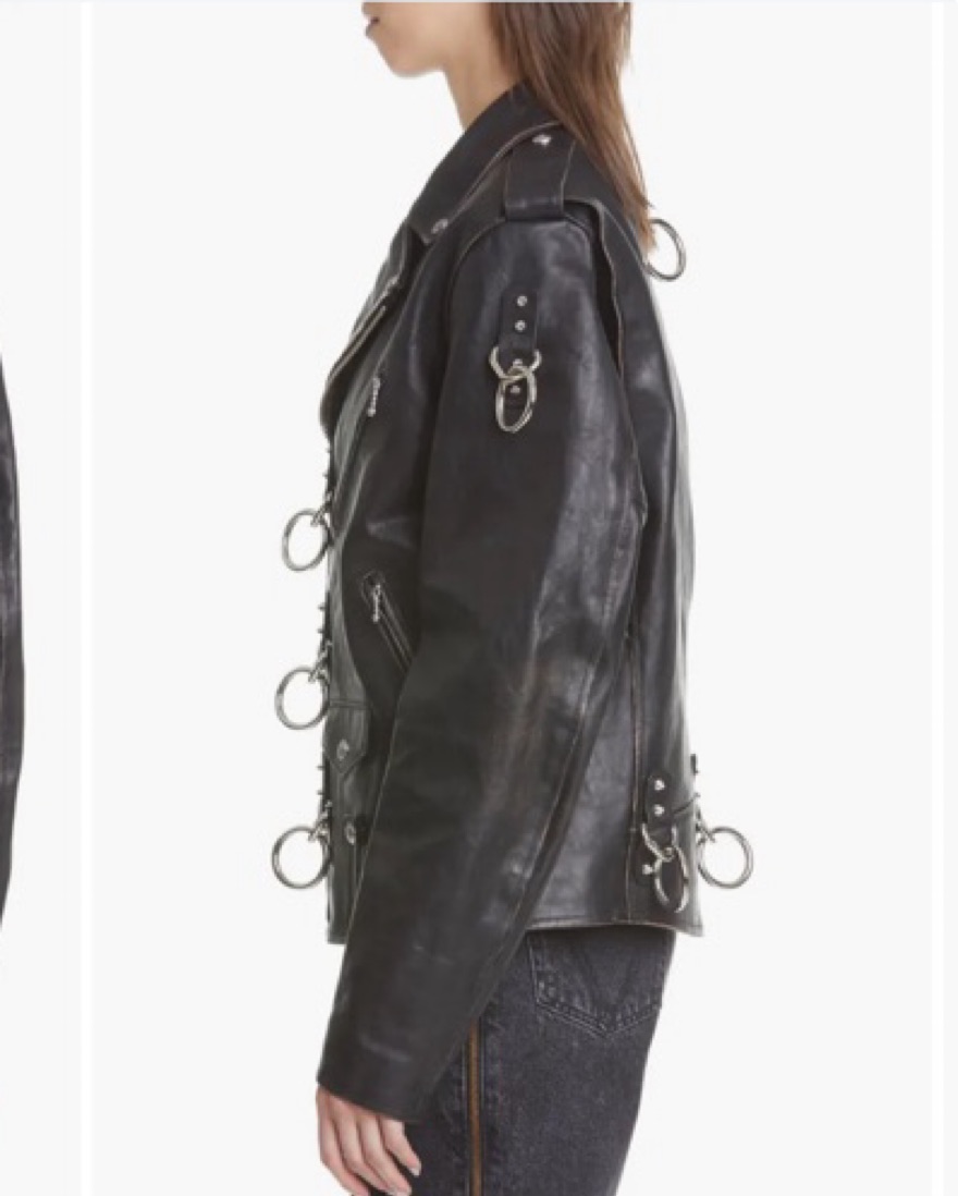 R13 Ring Detail Refurbished Leather Moto | Pickle