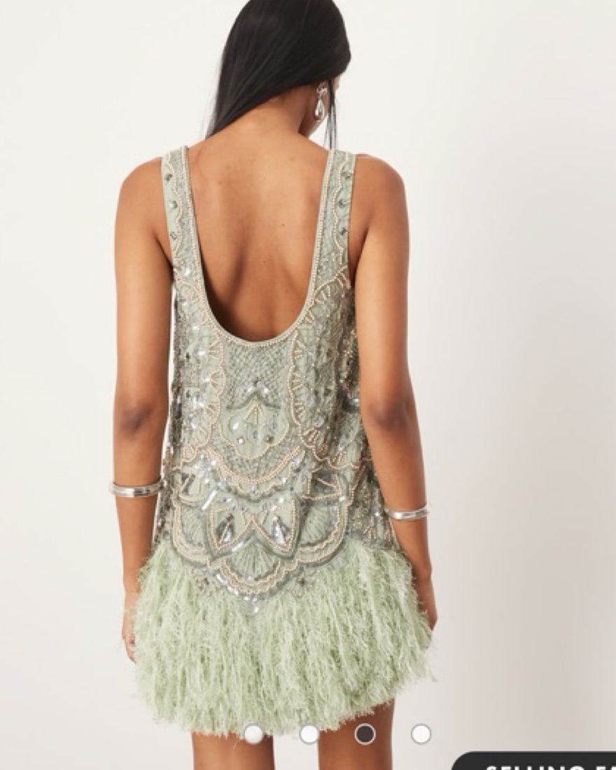 green mini dress asos ASOS DESIGN embellished sequin draped front mini dress with high neck and  open back in neon green