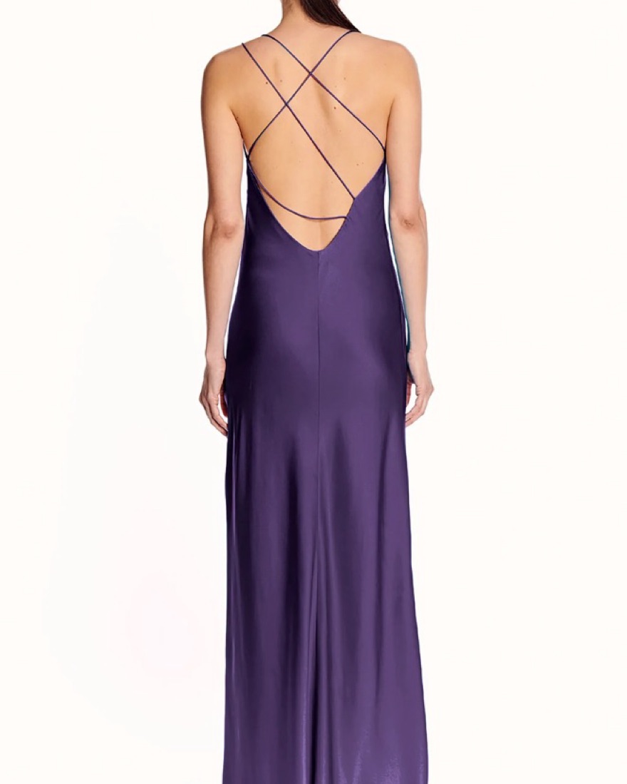 the sei purple dress The Sei One-shoulder cutout silk-satin midi dress - Women - Purple Dresses