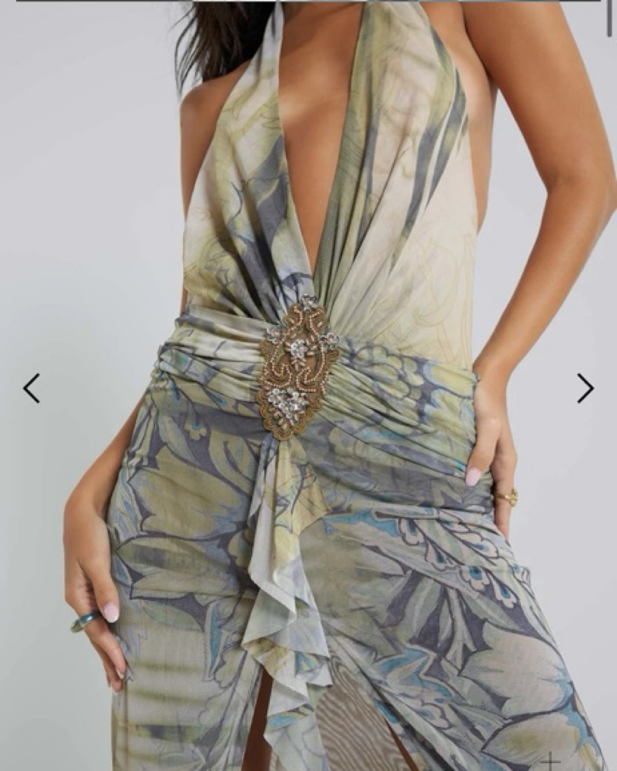 Jaded London Cindy Plunge Maxi Dress | Pickle