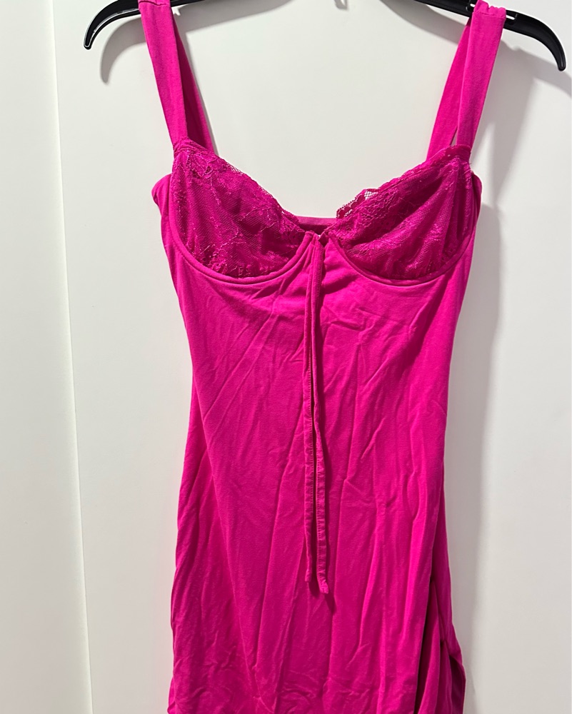 Outcast Lace Mini Dress Hot Pink by Outcast Clothing - Pickle