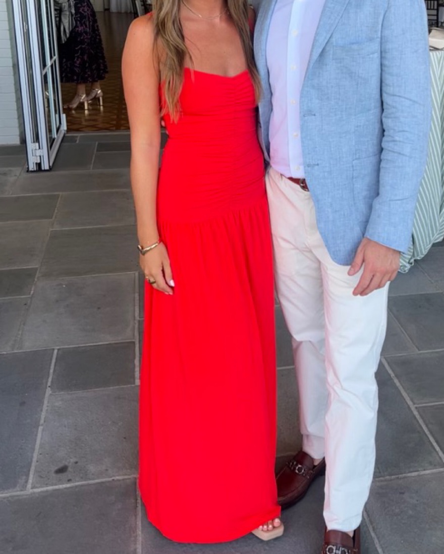 we wore what red dress Weworewhat One-Shoulder Mini Dress