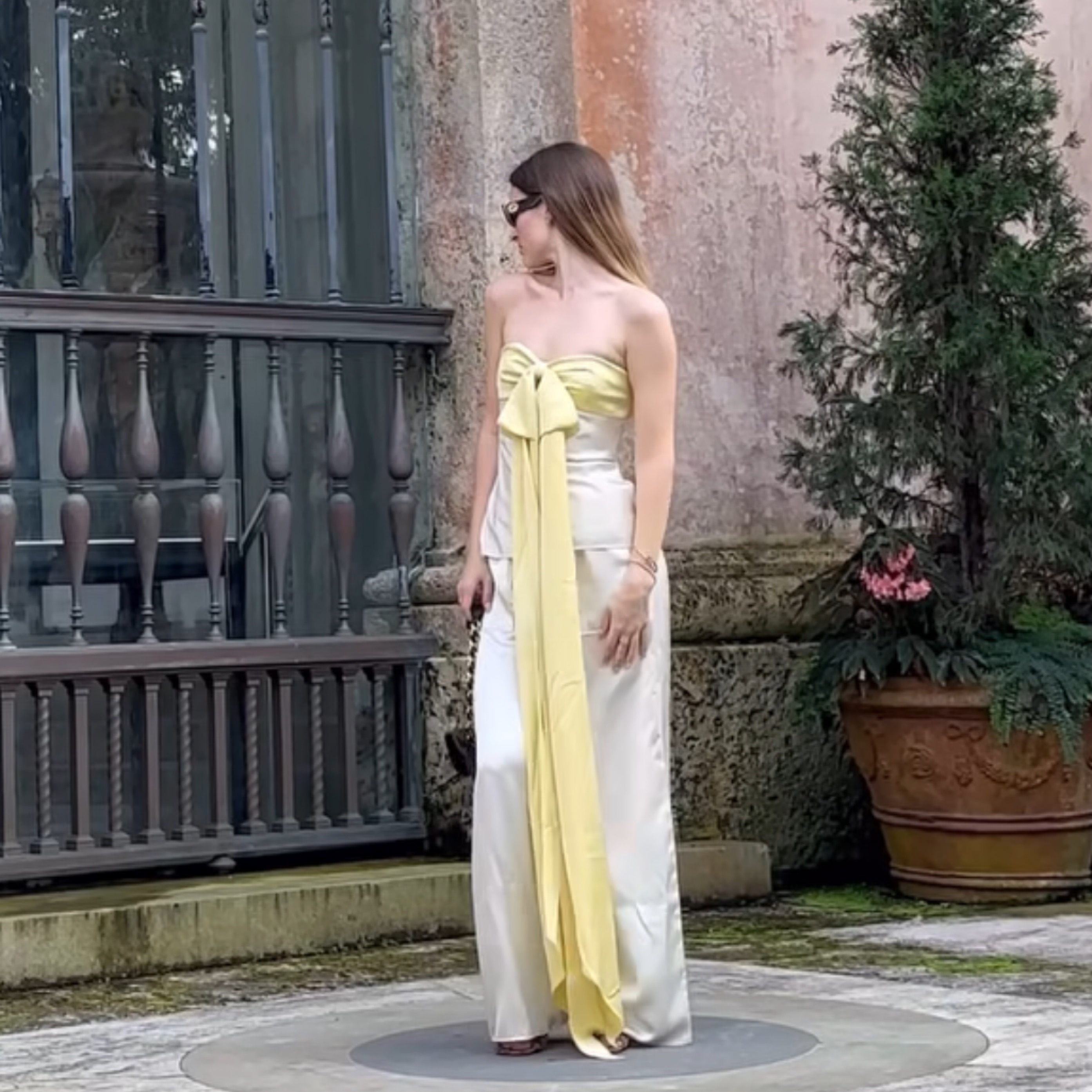 Helsa Elisabetta Bow Top Ivory & Yellow by Helsa - Pickle
