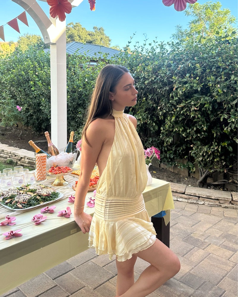 Peppermayo - Yellow Chiffon Mini Dress by Peppermayo - Pickle