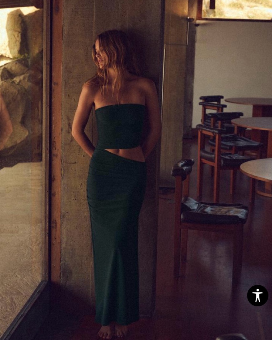 zara green strapless dress Zara – Alglist