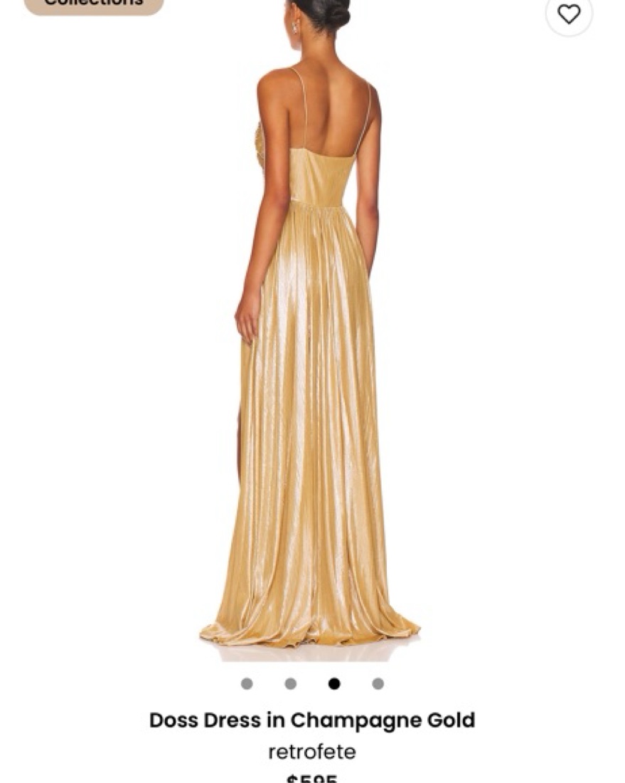 RETROFETE Doss Dress In Champagne Gold by Retrofete - Pickle