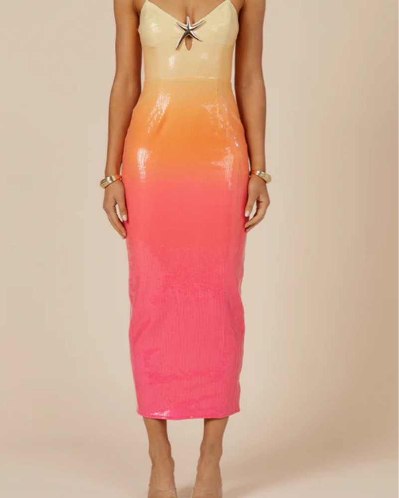 sunset sequin dress Ceceline Sequin Dress 6 / Sunset Champagne