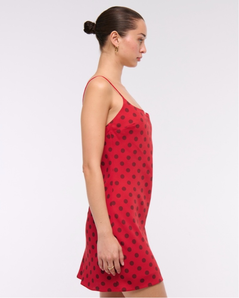 Red Polka Dot Mini Slip Dress by Abercrombie and Fitch - Pickle