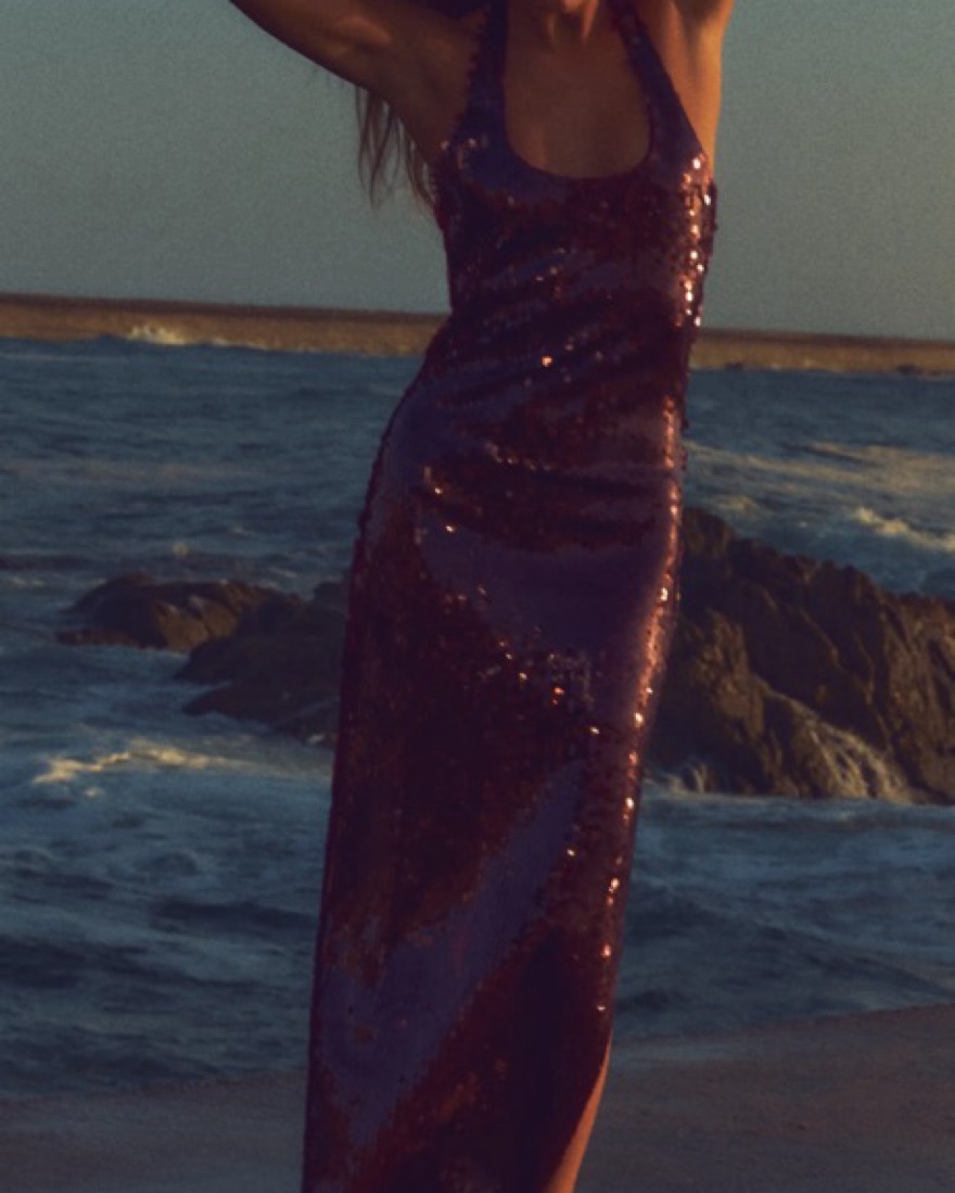 Zara Burgundy Sequin Dress Small by Zara - Pickle