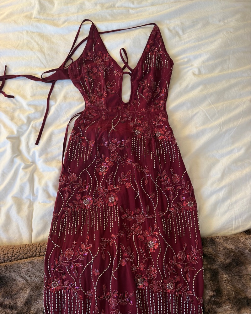 burgundy strappy sheer panel sequin bodycon dress Burgundy Strappy Sheer Panel Sequin Bodycon