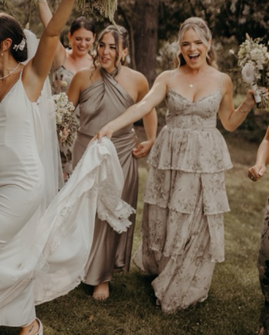 V. Chapman Sage Floral Tiered Gown | Pickle