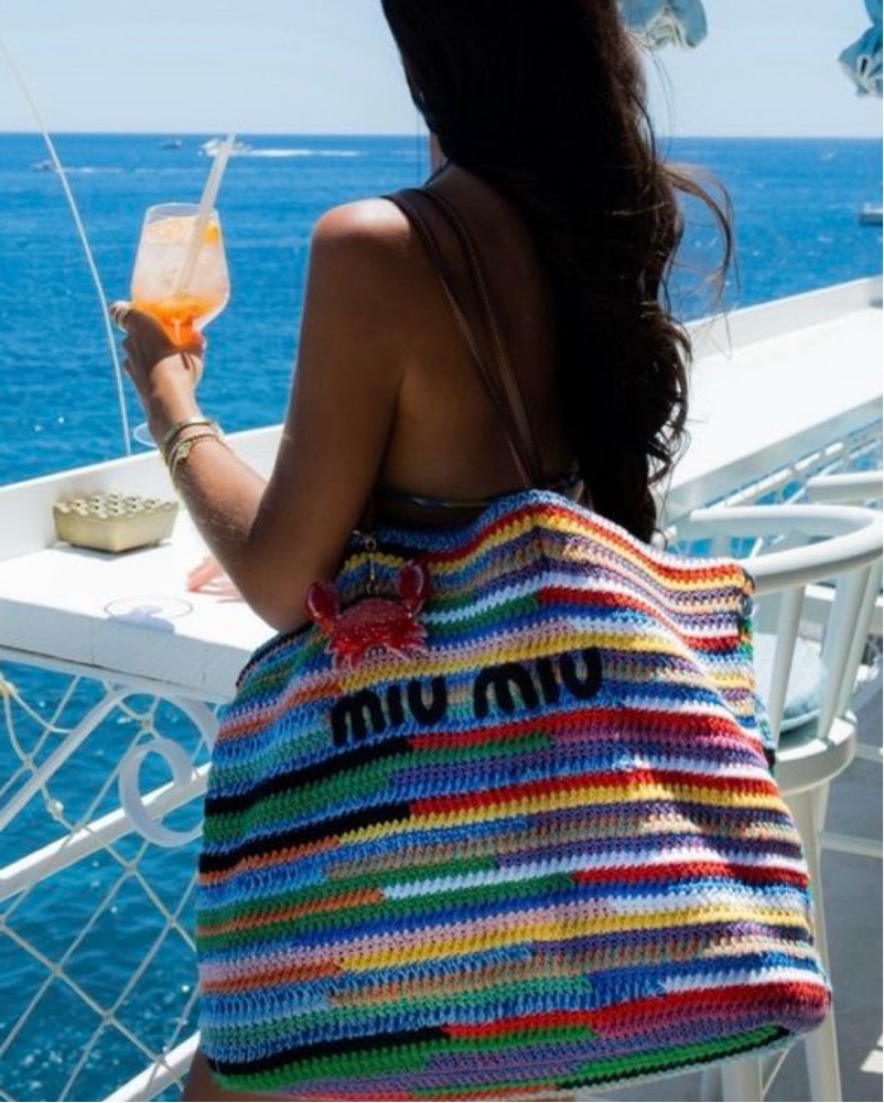 Miu Miu Crochet Beach Bag by Miu Miu - Pickle