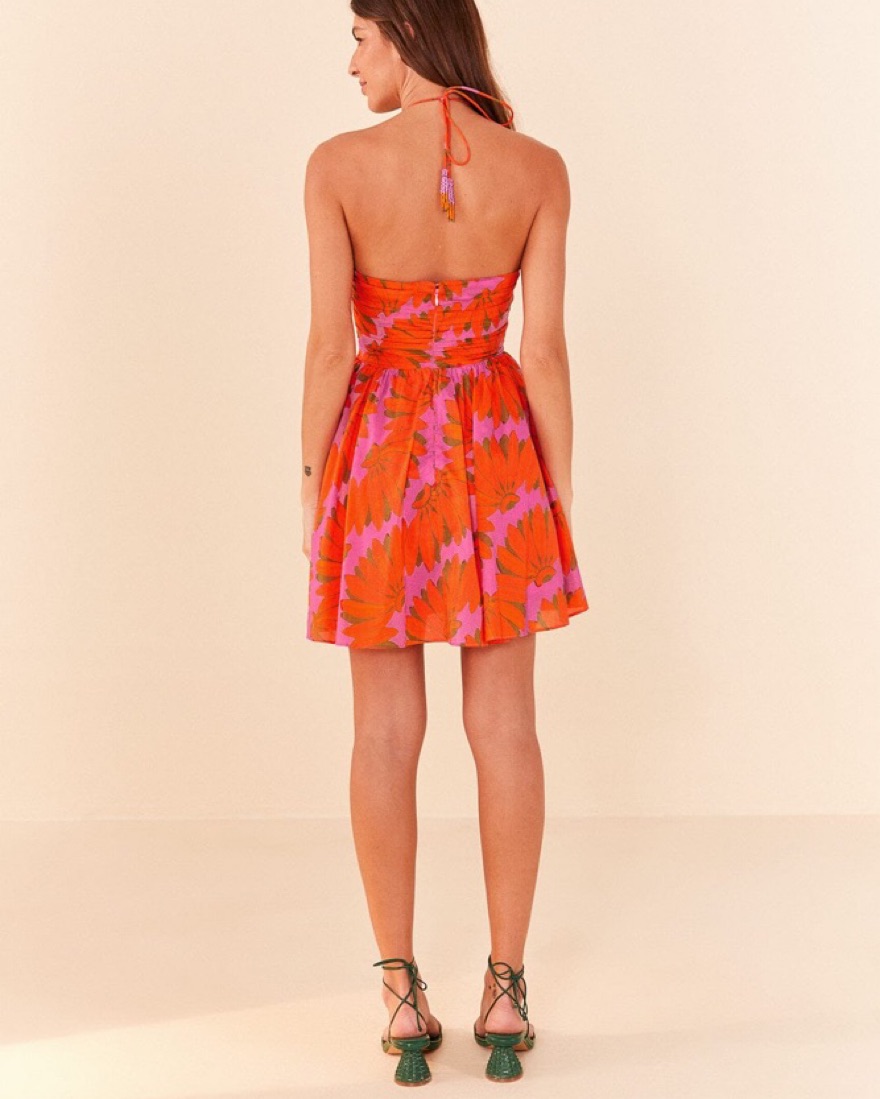 farm rio pink copacabana mini dress FARM Rio Pink and Red Copacabana Mini Dress 100% Cotton NWT