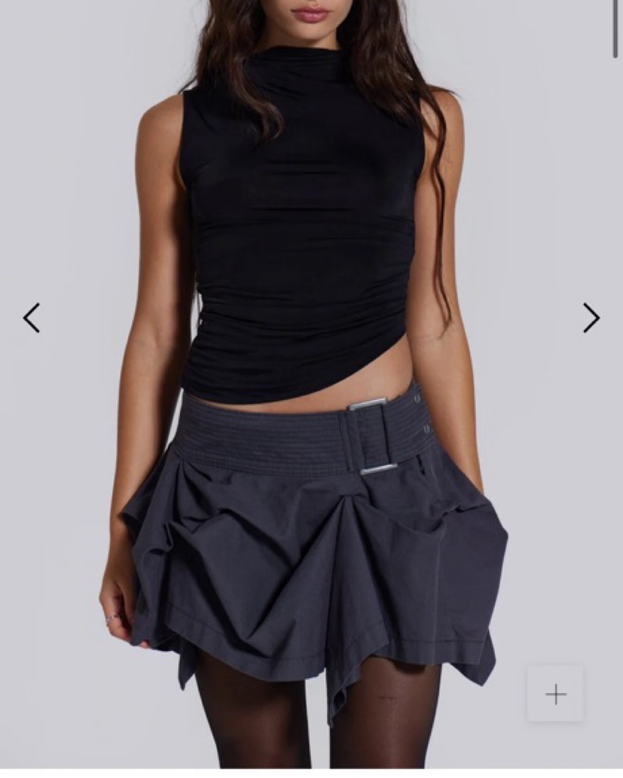 jaded london Tucked Mini Skirt グランジ Jaded London Nyla Asymmetric Tucked Mini | Pickle